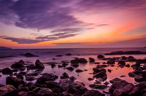 free images beach sea coast sand rock ocean horizon cloud sky sunrise sunset