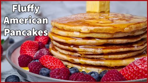 How To Make Fluffy American Pancakes Homemade Buttermilk Recipe Pancake Day 2021 Youtube
