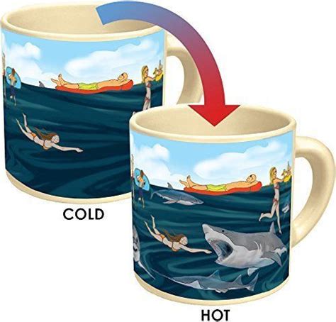 Temperature Sensitive Mug Shows Sharks When Filled With A Hot Beverage