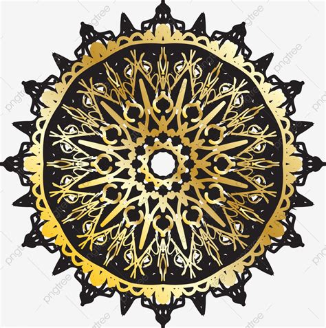 Mandala Gold White Vector Art Png Black Gold Flower With Mandala