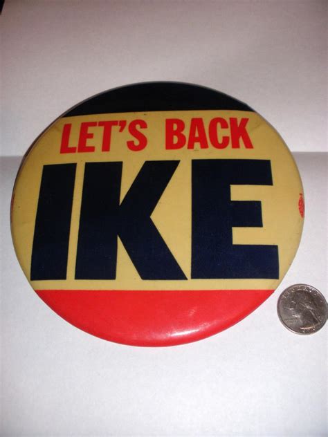 Vintage Huge 6 Dwight Eisenhower Let`s Back Ike Political President Pin Badge 1977348208