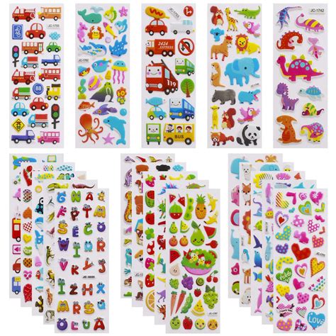 3D Stickers for Kids Toddlers 550+ Vivid Puffy Kids Stickers 24 ...