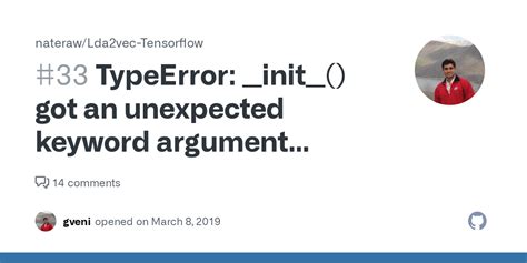 Typeerror Init Got An Unexpected Keyword Argument Load Embeds
