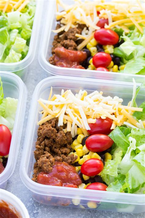 Meal Prep Taco Salad Lunch Bowls Kristines Kitchen