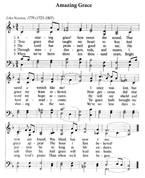 Amazing Grace Lyrics Amazing Grace Sheet Music Easy Piano Sheet Music