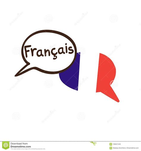 Vector Illustration Of The French Language And Flag Of France Stock