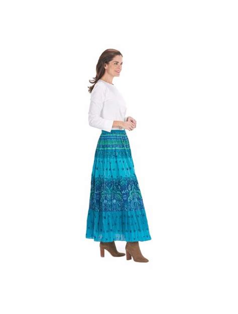 Buy Catalog Classics Womens Peasant Skirt Turquoise Blue Tiered