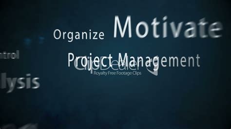 Montage Of Project Management Animation Terms Appearing With Blue