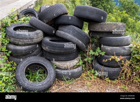 Used Tires Stock Photo Alamy