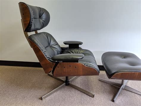 Mid Century Modern Eames Style Lounge Chair With Ottoman By Selig Epoch