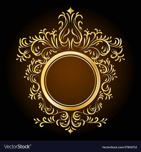 Round Golden Royal Frame Royalty Free Vector Image