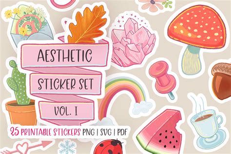 Aesthetic Stickers Bundle Volume One | Printable Stickers