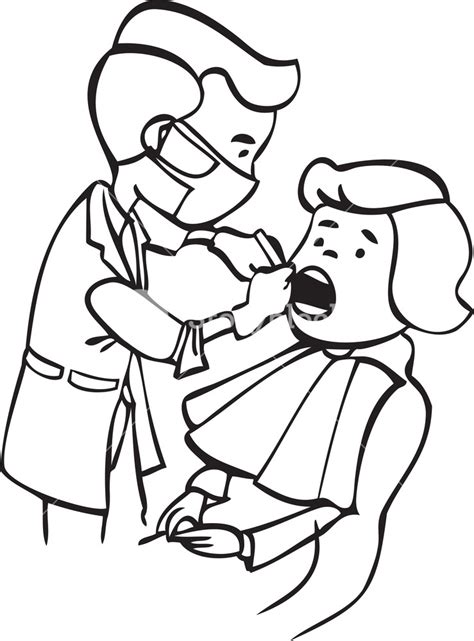 Illustration Of A Dentist Checking His Patient Royalty Free Stock