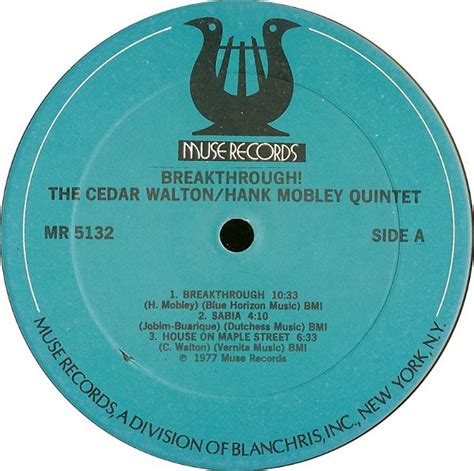 The Cedar Walton Hank Mobley Quintet Breakthrough Used Vinyl High Fidelity Vinyl Records