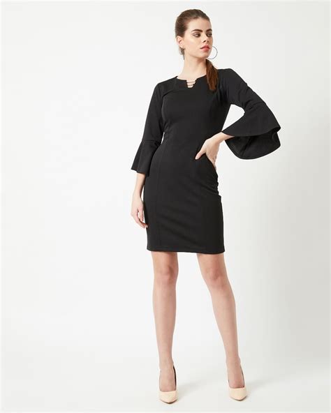 Buy Womens Black Slim Fit Dress For Women Black Online At Bewakoof