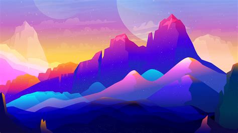 1920x1080 Rock Mountains Landscape Colorful Illustration