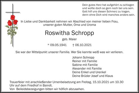Roswitha Schropp Bestattungen Wohlschiess