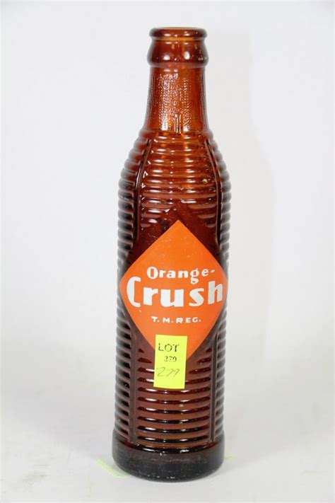 Vintage Ribbed Brown Glass Orange Crush Bottle