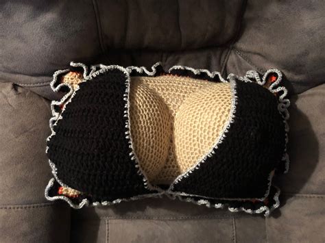 Crocheted Boobie Pillow With Bra Mature Made To Order Etsy