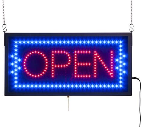 Bright Flashing Led Open Signs Window Hanging Neon Display