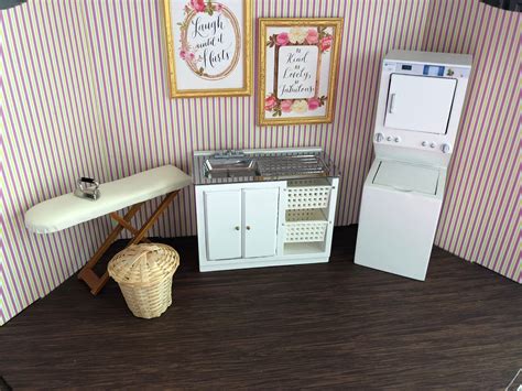 Miniature Laundry Room Set Style 33 Dollhouse Miniature Furniture 1