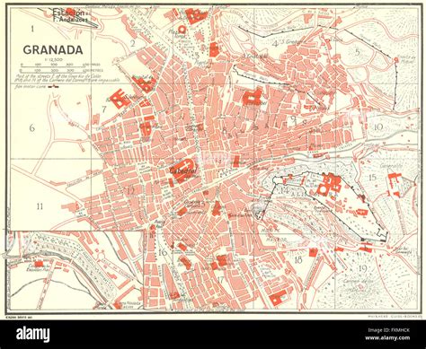 Spain Granada 1929 Vintage Map Stock Photo Alamy