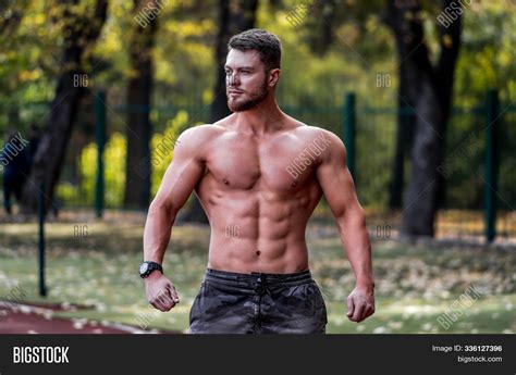 Muscular Shirtless Man Image And Photo Free Trial Bigstock