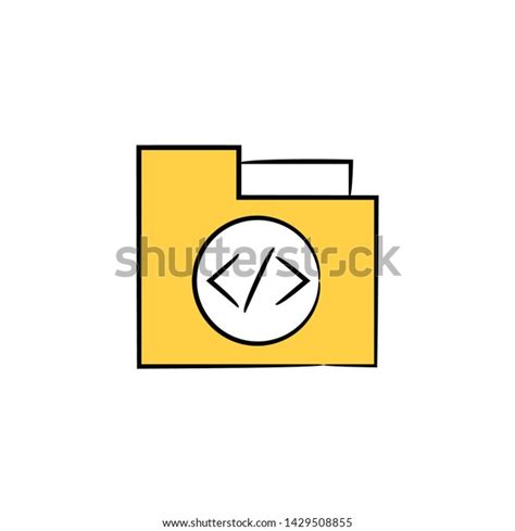 Code File Folder Icon Yellow Theme Stock Vector Royalty Free 1429508855