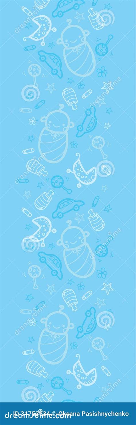 Baby Boy Blue Vertical Seamless Pattern Background Stock Images Image