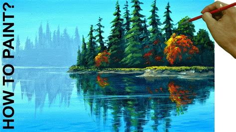 How To Paint Water Reflections Easy In Acrylics Youtube