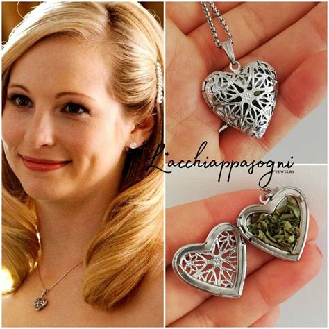 Caroline Forbes Inspired Vervain Heart Locket Necklace Etsy Heart