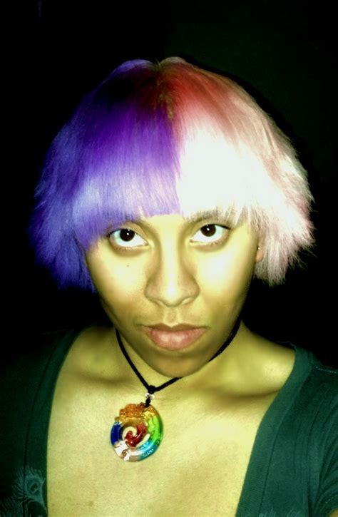 Half Pink And Half Purple Hair By Artnoobly On Deviantart