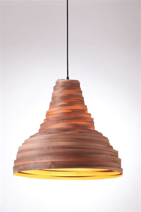 Lampshade Hurricane Walnut Wood Veneer Lamp Pendant By Vayehi