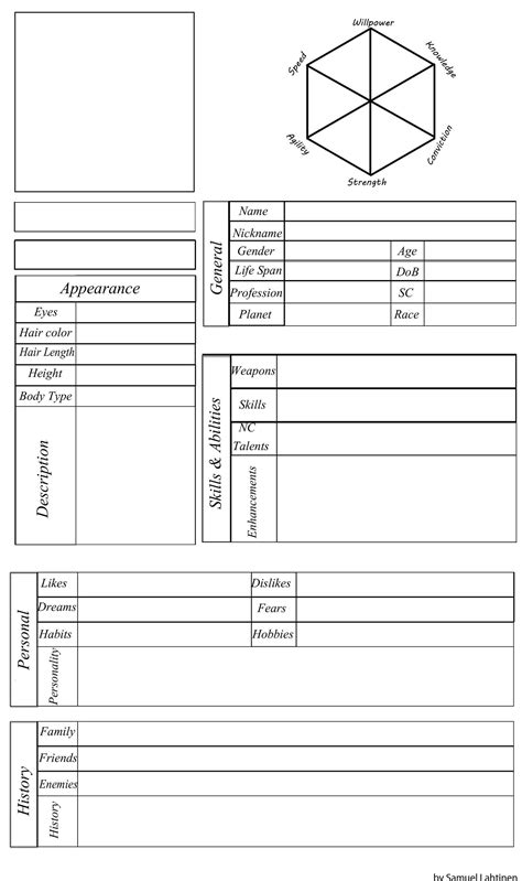 Design Your Character Notion Template