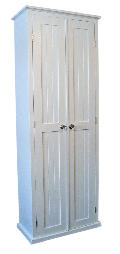 Pantry: Standing 6 feet tall, 28" wide and 14" deep, this kitchen pantry is made from solid wood