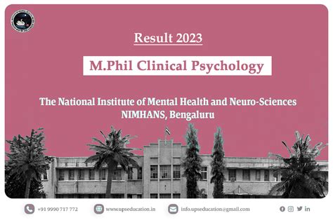 Nimhans Bengaluru Mphil Clinical Psychology Entrance 2023 Results Out
