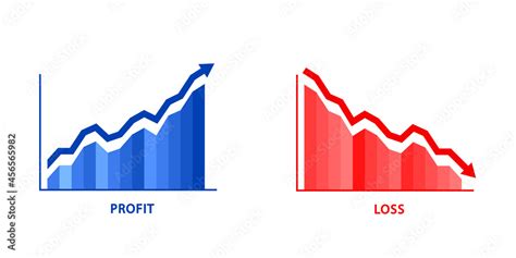 Grafico De Pérdidas Y Ganancias Financieras Flecha Azul Hacia Arriba Y