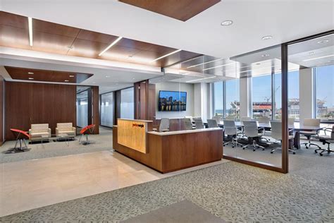 Backlit Wood Reception Desk And Wood Panels Gpi Design