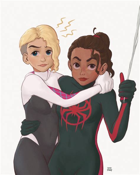 Totatonny On Twitter Spider Gwen And Spider Miles 🕷️🕸️ Spidermanacrossthespiderverse