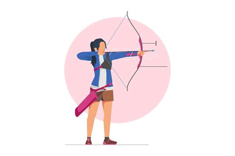 Archery Player Playing Archery Sport Illustration 3042249 Vector Art At