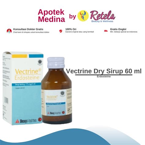 Jual Vectrine Dry Sirup 60 Ml Batuk Dan Flu Erdosteine Mukolitik