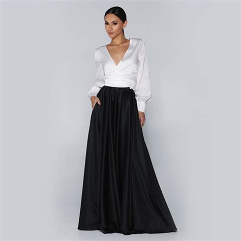 Customized High Street Long Satin Skirts For Women To Formal Party