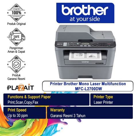 Printer Brother Mono Laser Multifunction Mfc L2700dw Plaza It