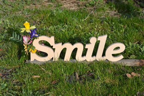 Wooden Words Wooden Sign Smile Wooden Letters Wooden Signs Etsy