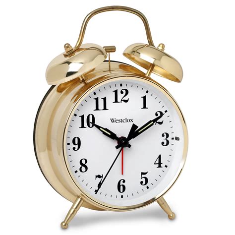 Westclox Twin Bell Alarm Clock Gold Finish Model 70010G Walmart Com