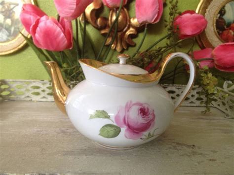 Tea Rose Early 1900s Meissen Pink Rose Tea Pot For One Tea Pots