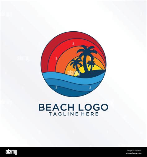 Beach Sunset Logo Design Stock Vector Image And Art Alamy