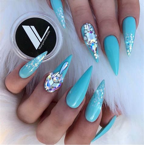 Pin By Nail Art Gear On Nail Design Trends Blue Stiletto Nails Blue