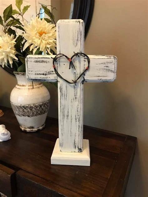 Custom Made Rustic Standing Wood Cross Centerpiece For Etsy Wooden