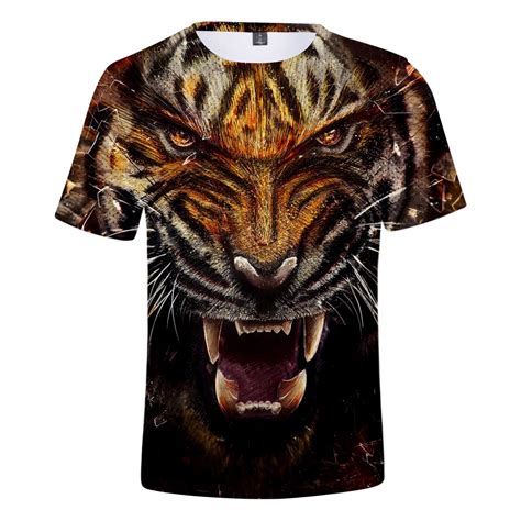 New Tiger T Shirt Animal Tshirt Streetwear 3d Tshirt Men Clothes Short
